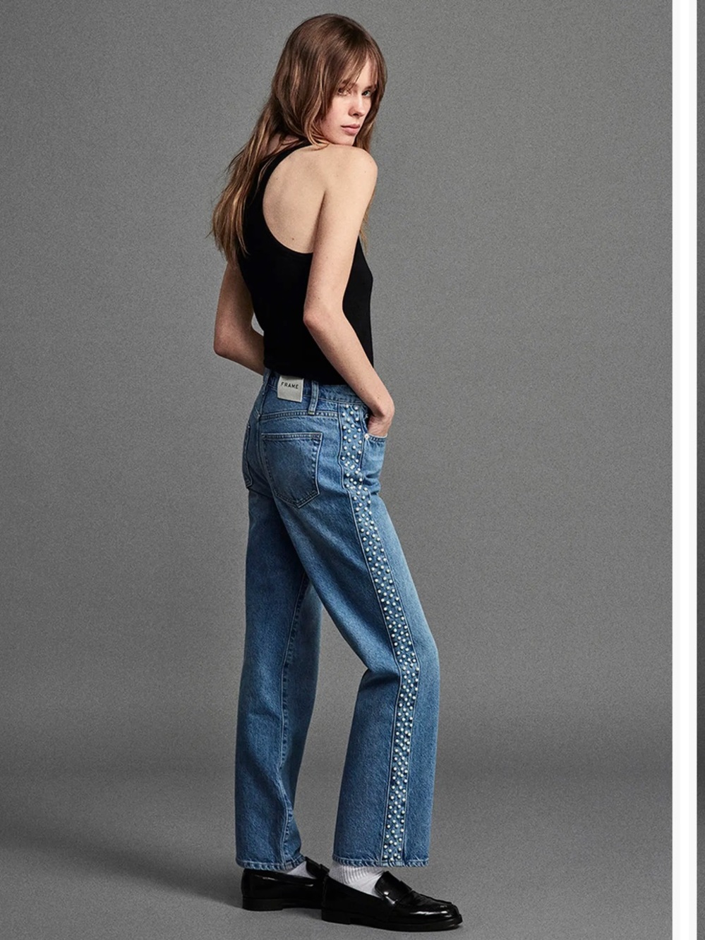 FRAME Atelier Le Jane High Waist Ankle
Straight Leg Jeans